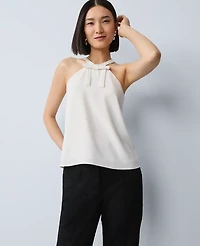 Ann Taylor Bow Halter Top Women's