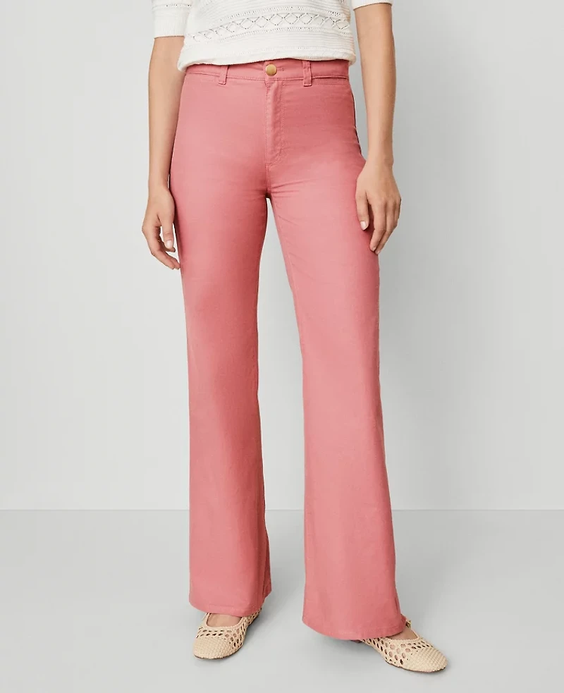 Ann Taylor Petite Weekend Collection Go-Everywhere Flare Pant Size 8 French Pink Clay Women's