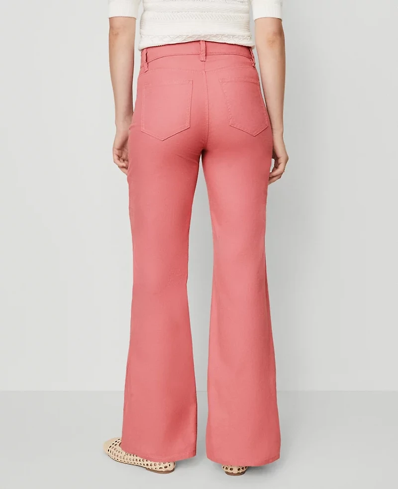 Ann Taylor Petite Weekend Collection Go-Everywhere Flare Pant Size 8 French Pink Clay Women's
