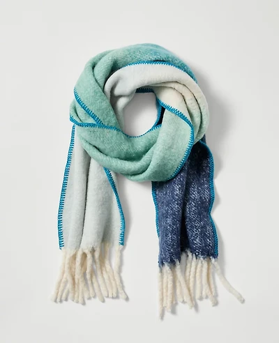 Ann Taylor Ombré Blanket Scarf Aqua Steam Women's