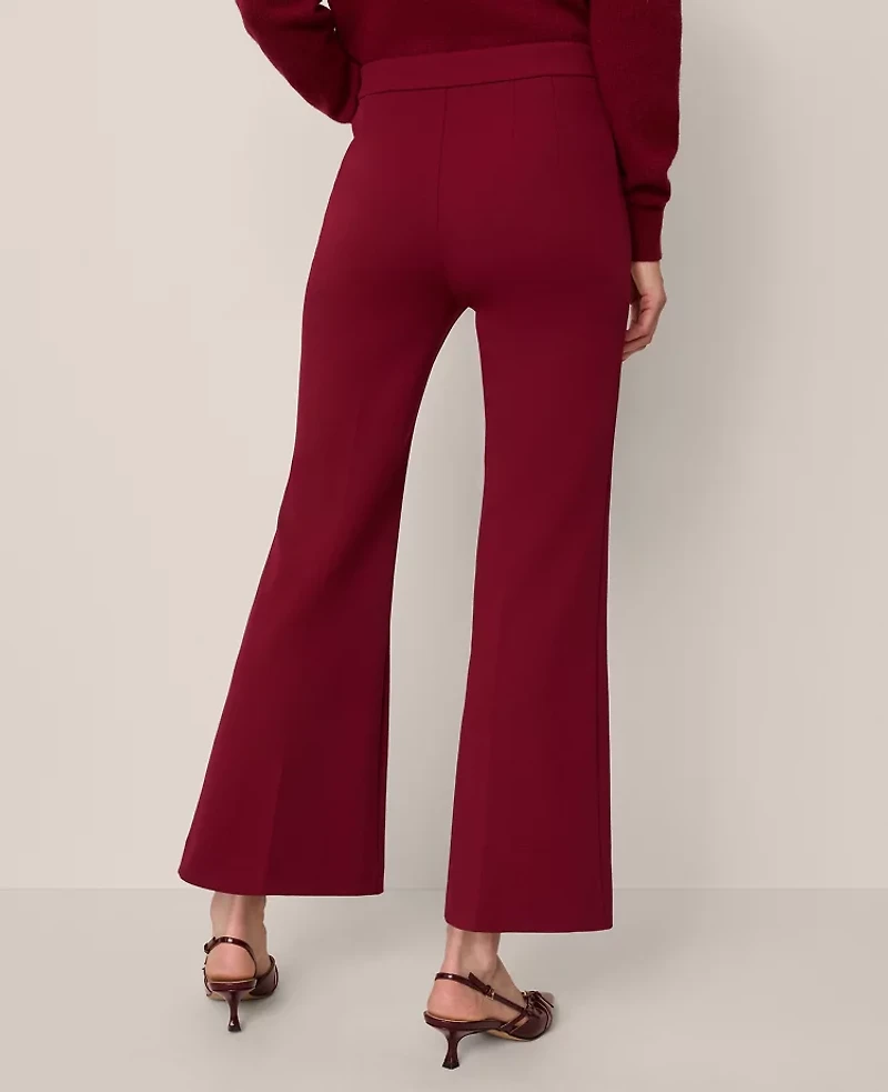Ann Taylor The Petite Side Zip Flare Pant Size 12 Cherry Pie Women's