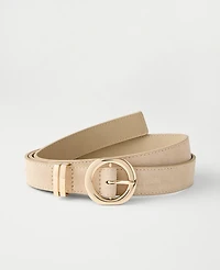 Ann Taylor Suede Round Buckle Belt Natural Tan Women's