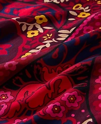 Ann Taylor Paisley Oversized Silk Scarf Plum Burst Women's