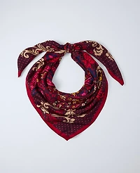 Ann Taylor Paisley Oversized Silk Scarf Plum Burst Women's