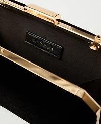 Ann Taylor Beveled Velvet Clutch Handbag Black Women's