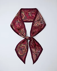 Ann Taylor Skinny Paisley Silk Scarf Poised Plum Women's