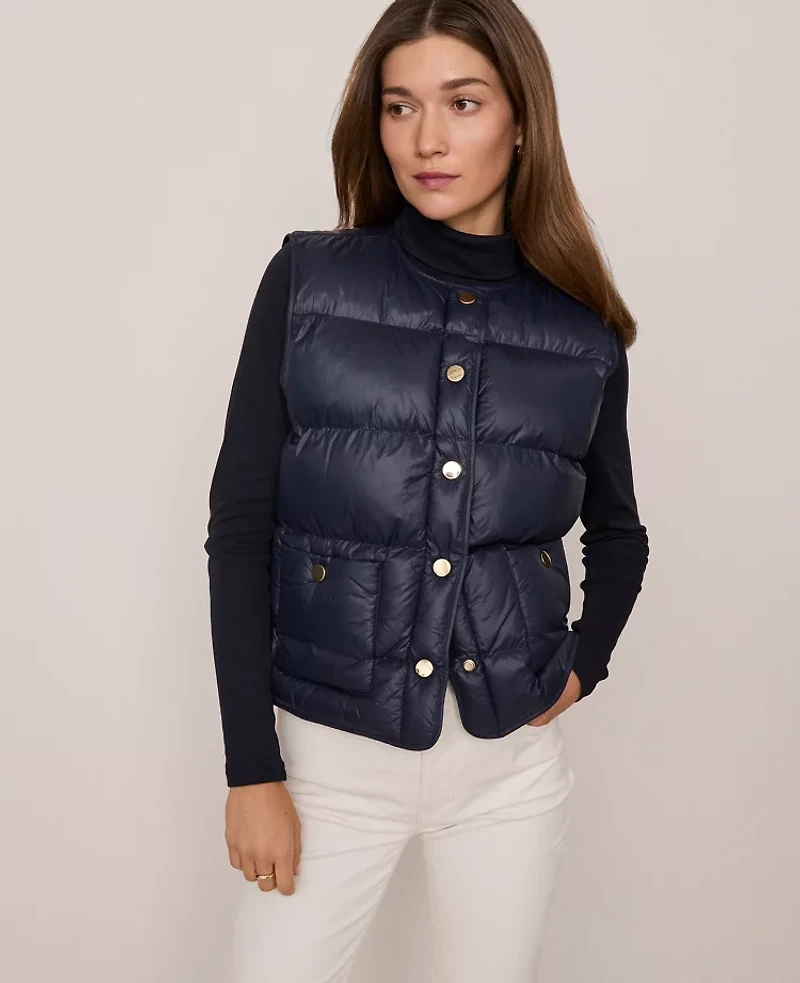 Ann Taylor Petite Weekend Collection Quilted Vest Women's