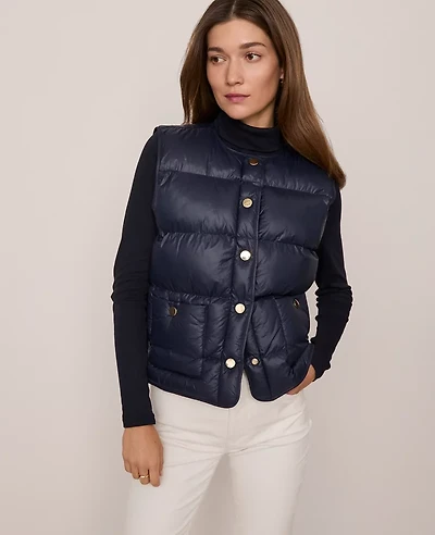Ann Taylor Petite Weekend Collection Quilted Vest Women's