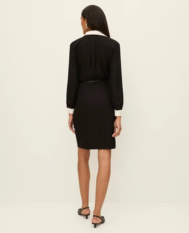 Ann Taylor Belted Sheath Dress Black Women's