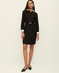 Ann Taylor Belted Sheath Dress Black Women's