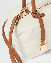 Ann Taylor Weekend Collection Sherpa Mini Crossbody Ivory Women's