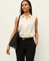 Ann Taylor Dotted Sleeveless Shirt Feather Women's