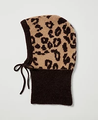 Ann Taylor Weekend Collection Animal Print Balaclava Brown Multi Women's