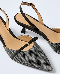 Ann Taylor Herringbone Slingback Pump Black Women's