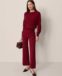 Ann Taylor The Side-Zip Flare Pant Size 14 Cherry Pie Women's