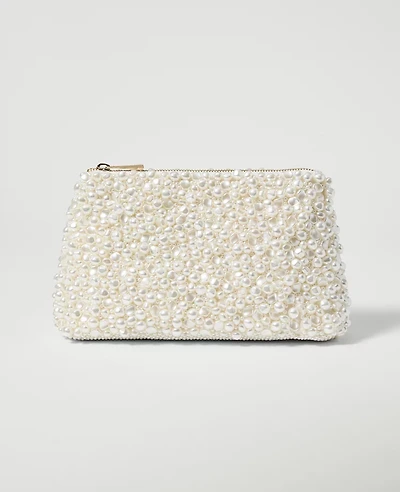 Ann Taylor Pearlized Clutch Handbag Ivory Women's