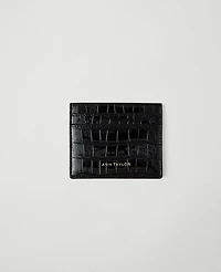 Ann Taylor Weekend Collection Croco Card Case Black Women's