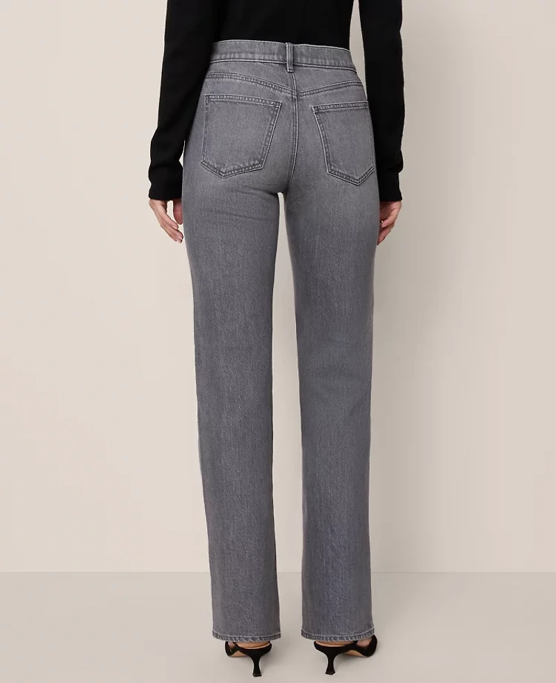 Ann Taylor The Perfect Straight Jean Authentic Light Grey Wash Women's
