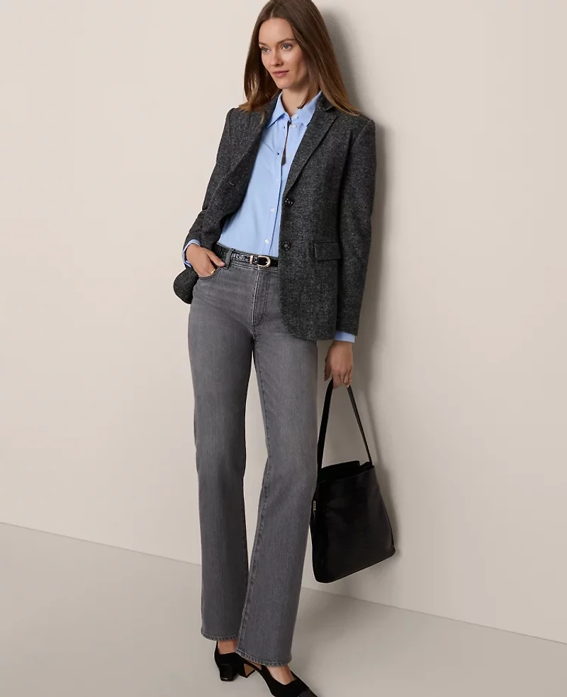 Ann Taylor The Perfect Straight Jean Authentic Light Grey Wash Women's