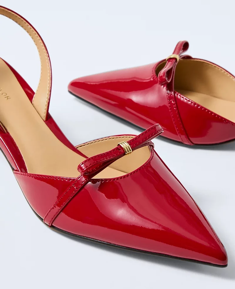 Ann Taylor Patent Leather Slingback Pump Jewel Red Women's