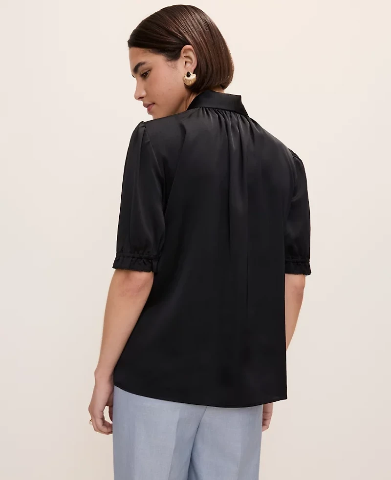 Ann Taylor Satin Bow Blouse Women's