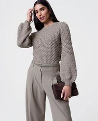 Ann Taylor Blouson Sleeve Crew Neck Sweater Women's