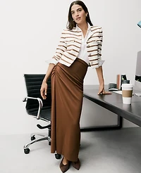 Ann Taylor Ruched Knit Column Skirt French Press Women's