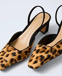 Ann Taylor Calf Hair Slingback Pump Brown Multi Women's