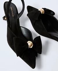Ann Taylor Suede Bow Slingback Pump Women's