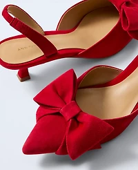 Ann Taylor Suede Bow Slingback Pump Women's