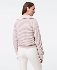 Ann Taylor Weekend Collection Textured Stitch Half-Zip Sweater Heather Women's