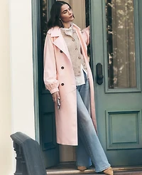 Ann Taylor Weekend Collection Hooded Trench Coat Blush Haze Women's