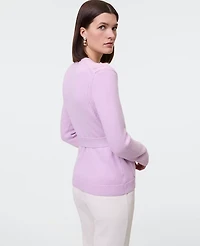 Ann Taylor Belted Crew Neck Cardigan Women's