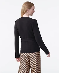 Ann Taylor Belted Crew Neck Cardigan Women's