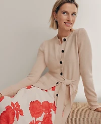 Ann Taylor Belted Crew Neck Cardigan Women's