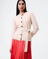 Ann Taylor Belted Crew Neck Cardigan Women's