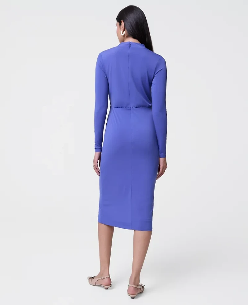 Ann Taylor Draped Knit Midi Sheath Dress Women's