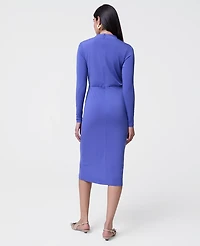 Ann Taylor Draped Knit Midi Sheath Dress Women's