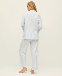 Ann Taylor Striped Pajama Set Cashmere Blue Women's
