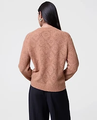 Ann Taylor Pointelle Crew Neck Sweater Women's
