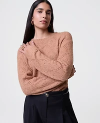 Ann Taylor Pointelle Crew Neck Sweater Women's