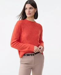 Ann Taylor Pointelle Crew Neck Sweater Women's