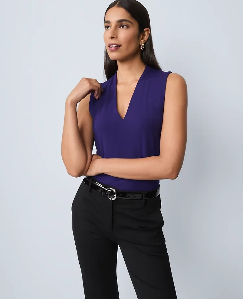 Ann Taylor Sleeveless V-Neck Top Women's