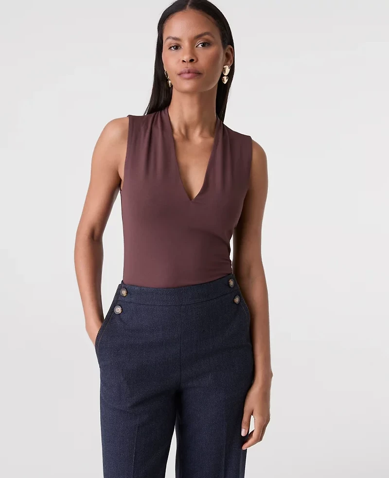 Ann Taylor Sleeveless V-Neck Top Women's