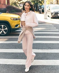 Ann Taylor Weekend Collection Wide-Leg Pant CloudPlush Heather Women's