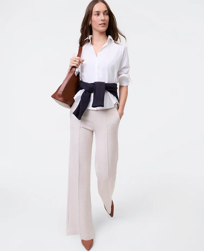 Ann Taylor Weekend Collection Cloud Plush Wide-Leg Pant Heather Women's