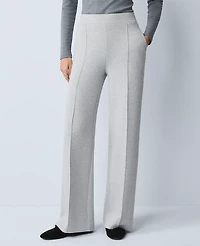 Ann Taylor Weekend Collection Easy Wide-Leg Pant Iceberg Grey Heather Women's