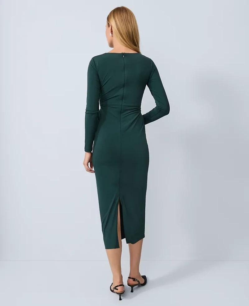 Ann Taylor Petite V-Neck Knit Sheath Dress Ponderosa Pine Women's