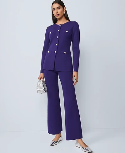 Ann Taylor The Petite Flare Sweater Pant Midnight Mulberry Women's
