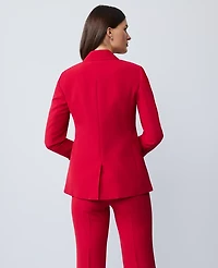 Ann Taylor The Petite Two-Button Blazer in Fluid Crepe Size 4 Jewel Red Women's